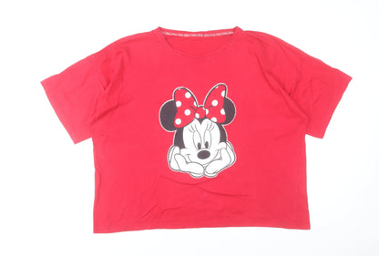 George Women’s Red Minnie Mouse Disney T-Shirt Pyjama Top Size 20-22