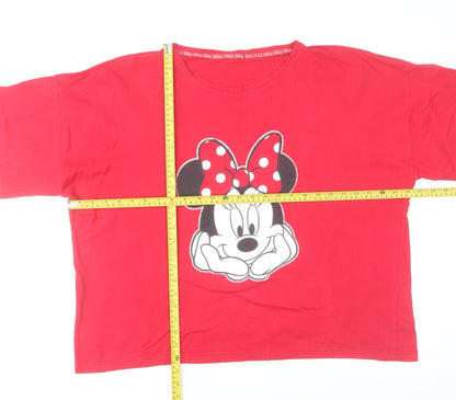 George Women’s Red Minnie Mouse Disney T-Shirt Pyjama Top Size 20-22