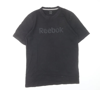 Reebok Men’s Black Cotton Crew Neck Short Sleeve Sports T-Shirt M