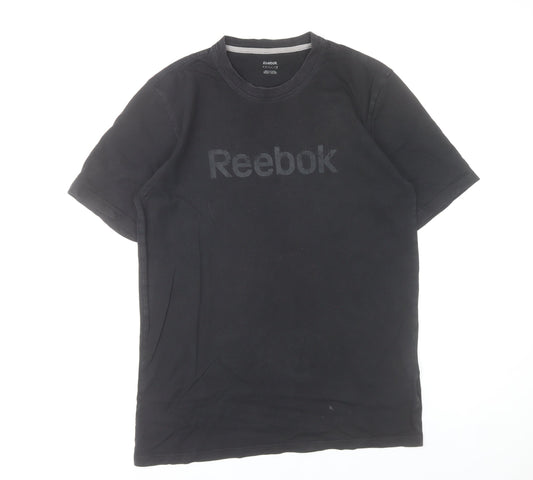 Reebok Men’s Black Cotton Crew Neck Short Sleeve Sports T-Shirt M