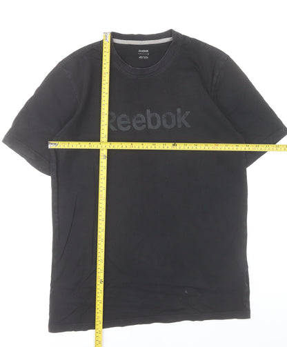 Reebok Men’s Black Cotton Crew Neck Short Sleeve Sports T-Shirt M