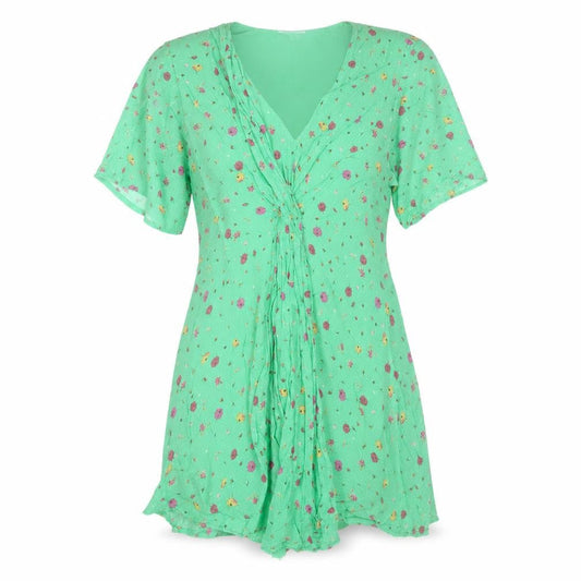 Studio by Preen Women's Green Floral Short Sleeve A-Line Dress Size 12