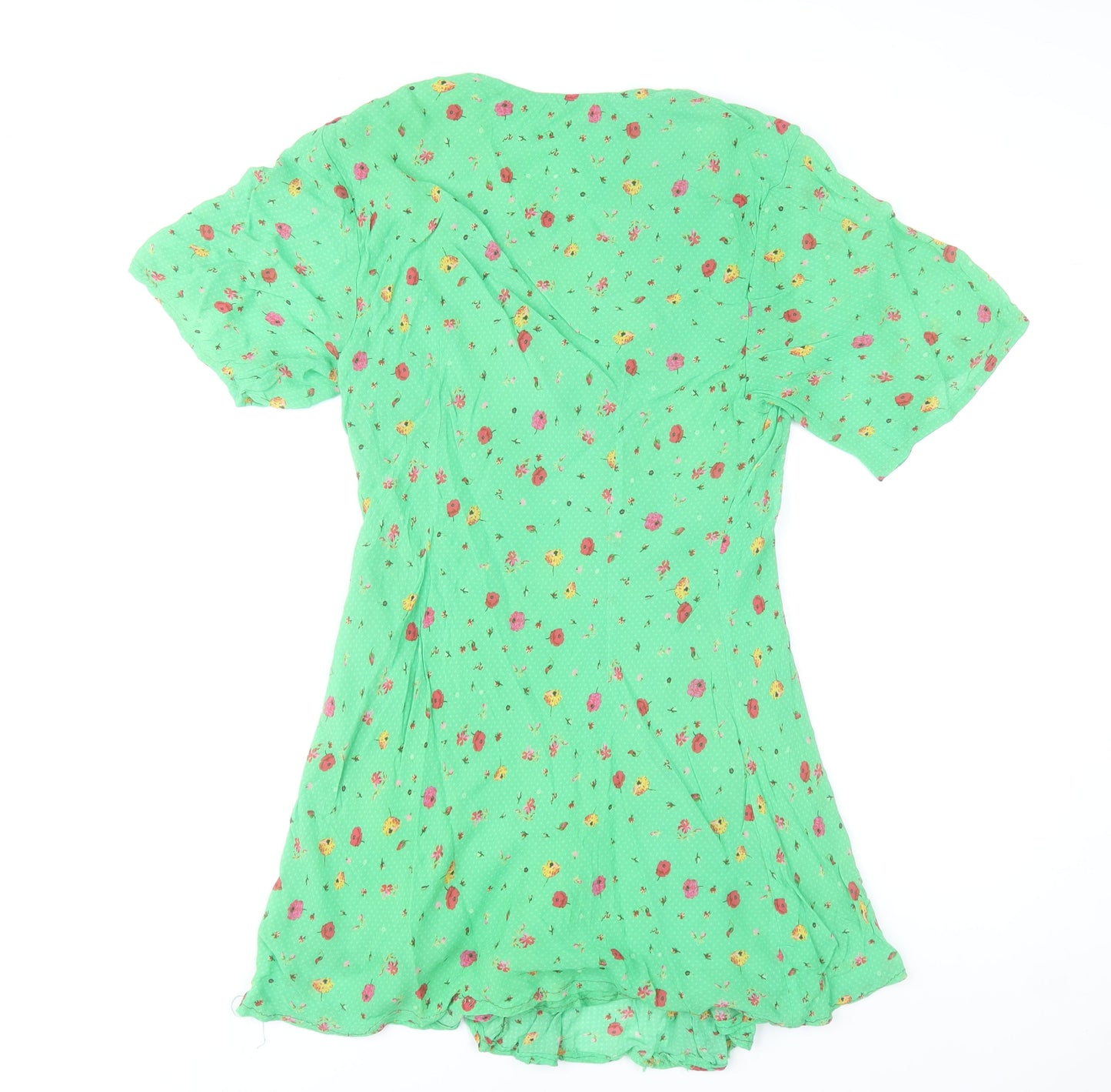 Studio by Preen Women's Green Floral Short Sleeve A-Line Dress Size 12