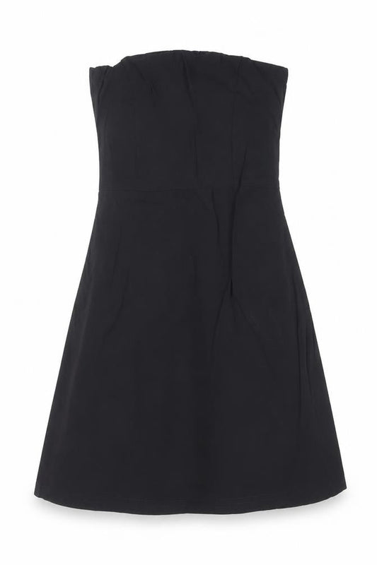 PrettyLittleThing Women's Black Strapless A-Line Knee Length Dress Size 8