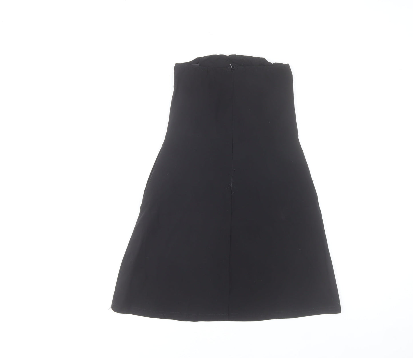 PrettyLittleThing Women's Black Strapless A-Line Knee Length Dress Size 8