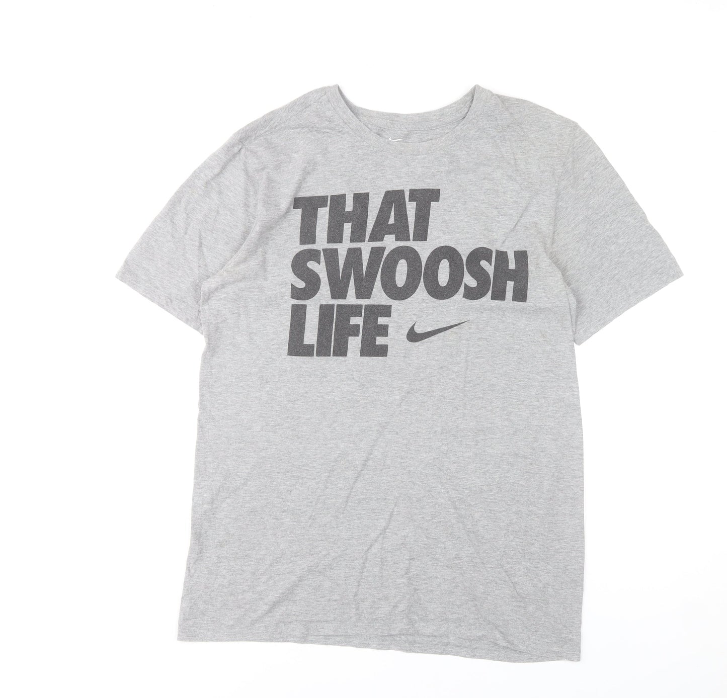 Nike Men's Grey That Swoosh Life Athletic T-Shirt Size M