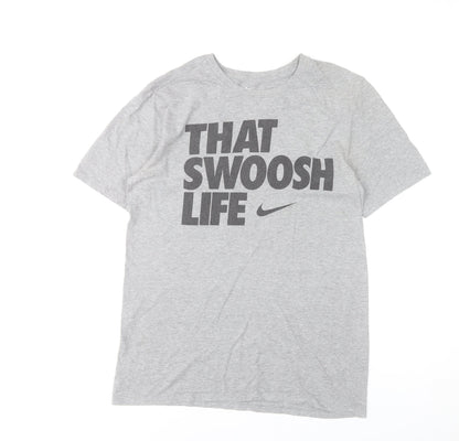Nike Men's Grey That Swoosh Life Athletic T-Shirt Size M