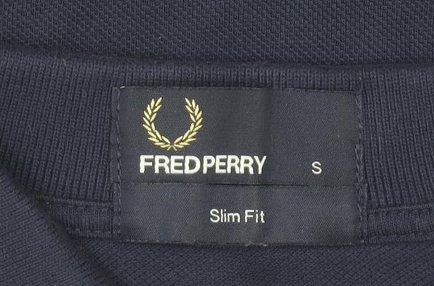 Fred Perry Men's Blue Slim Fit Polo Shirt Size S Classic Cotton