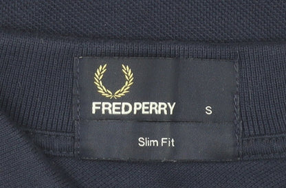 Fred Perry Men's Blue Slim Fit Polo Shirt Size S Classic Cotton