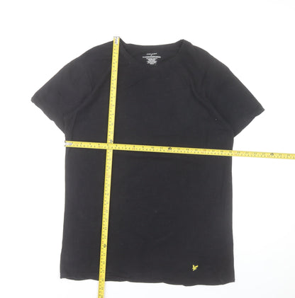 Lyle & Scott Men's Black M Regular Fit Cotton T-Shirt with Logo