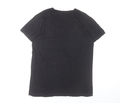 Lyle & Scott Men's Black M Regular Fit Cotton T-Shirt with Logo