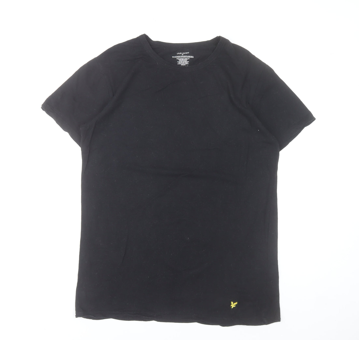 Lyle & Scott Men's Black M Regular Fit Cotton T-Shirt with Logo