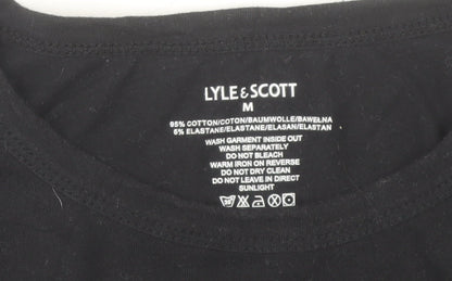 Lyle & Scott Men's Black M Regular Fit Cotton T-Shirt with Logo