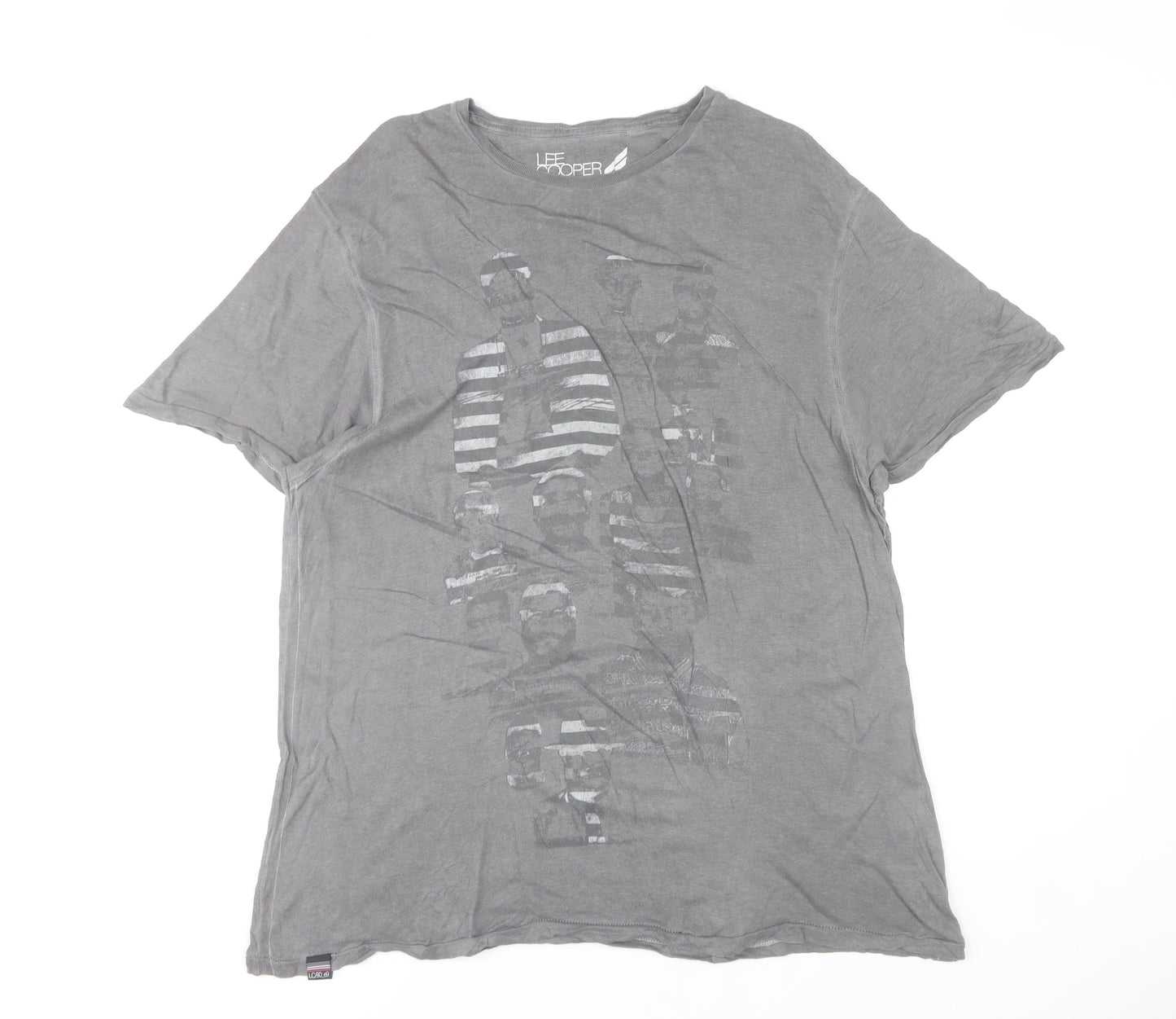 Unisex Adults UK Size 2XL Lee Cooper Grey Basic T-Shirt