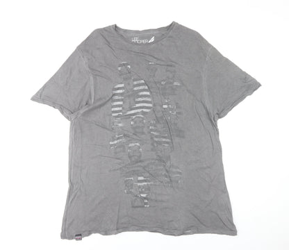Unisex Adults UK Size 2XL Lee Cooper Grey Basic T-Shirt
