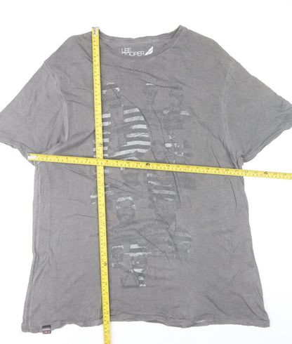 Unisex Adults UK Size 2XL Lee Cooper Grey Basic T-Shirt