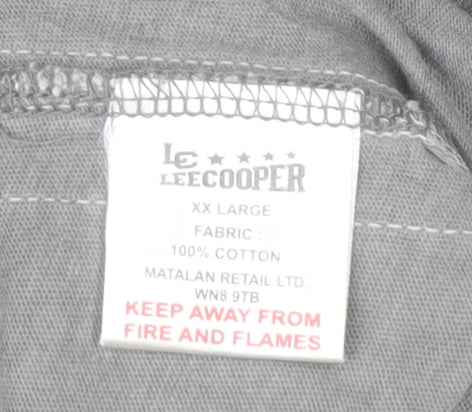Unisex Adults UK Size 2XL Lee Cooper Grey Basic T-Shirt
