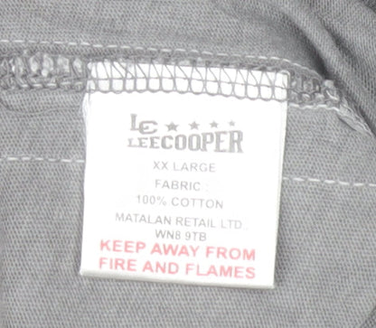 Unisex Adults UK Size 2XL Lee Cooper Grey Basic T-Shirt