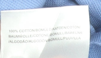 Lyle & Scott Men's Blue Long Sleeve Cotton Polo Shirt Size L