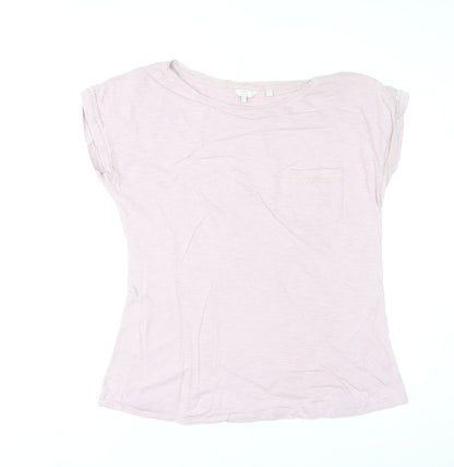 FatFace Womens Pink Cotton Modal Crew Neck Short Sleeve T-Shirt UK 14