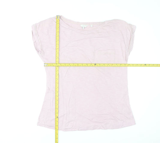 FatFace Womens Pink Cotton Modal Crew Neck Short Sleeve T-Shirt UK 14