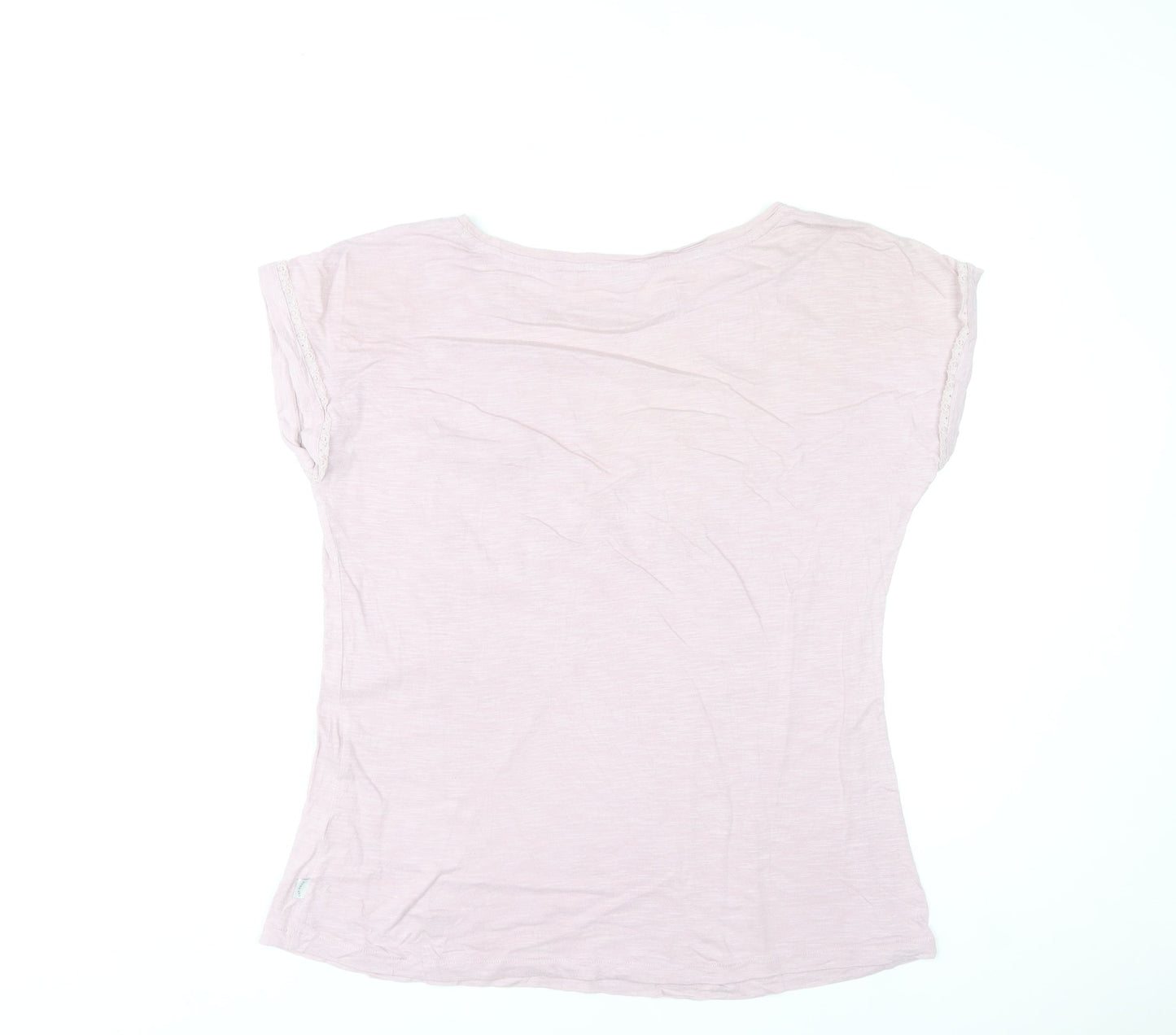 FatFace Womens Pink Cotton Modal Crew Neck Short Sleeve T-Shirt UK 14