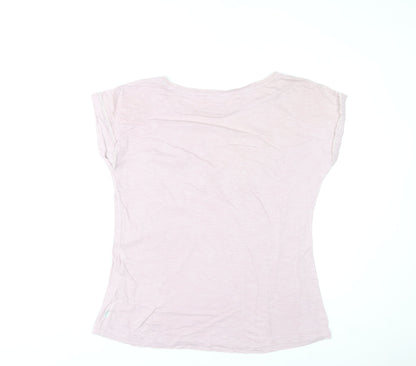 FatFace Womens Pink Cotton Modal Crew Neck Short Sleeve T-Shirt UK 14