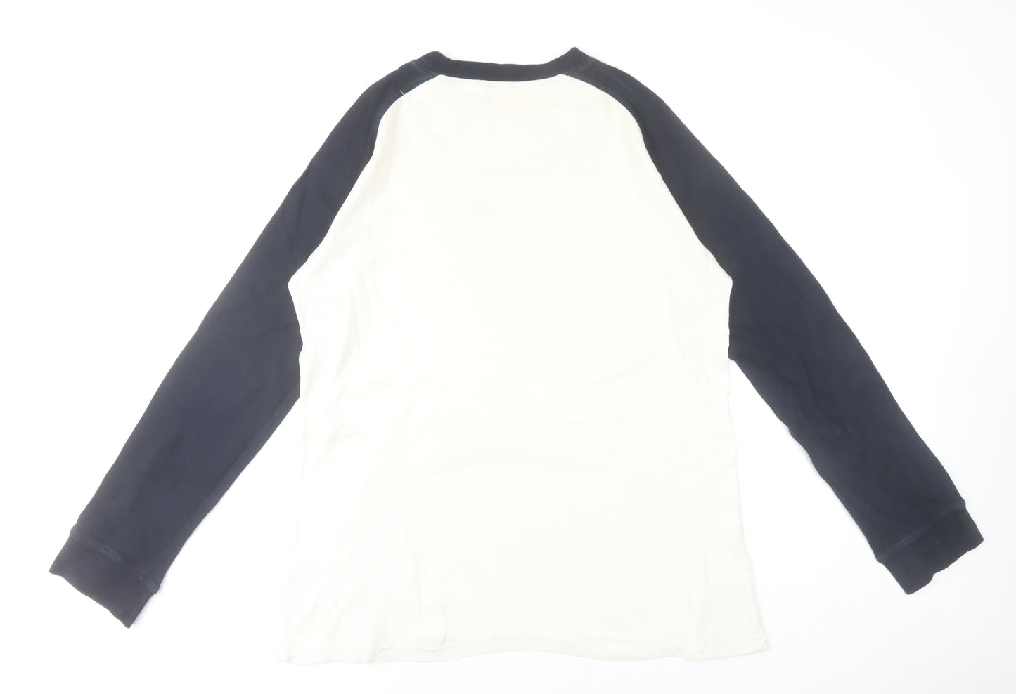 Lambretta Men's XL Retro Long Sleeve Black White Cotton T-Shirt