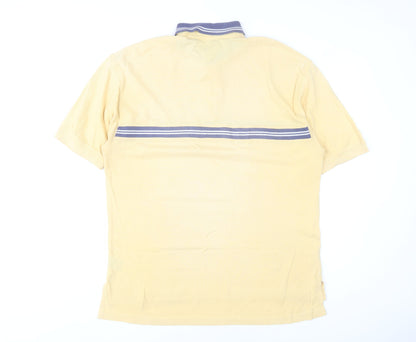 Tommy Hilfiger Men's Beige Striped Cotton Polo Shirt Size L