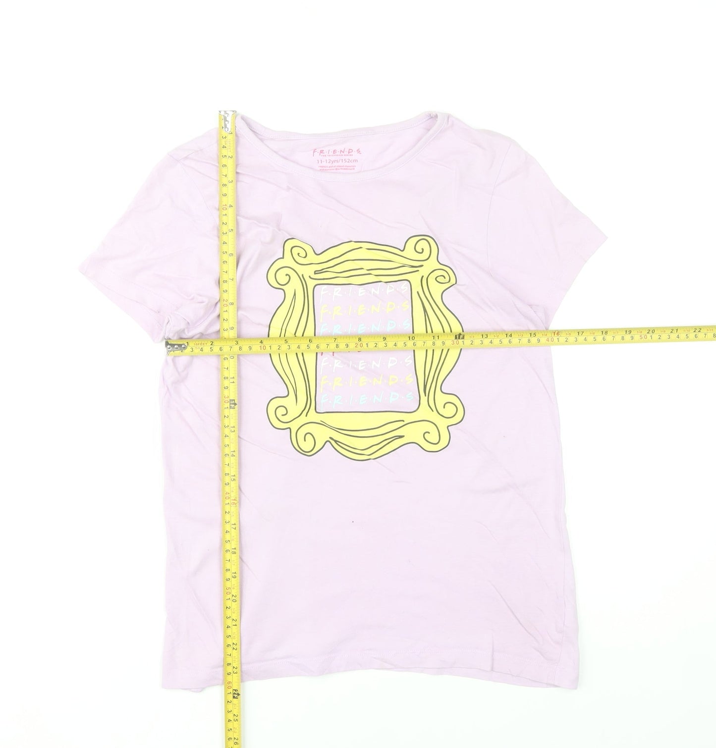Friends Girls Pink T-Shirt 11-12 Years Graphic Print Short Sleeve Top