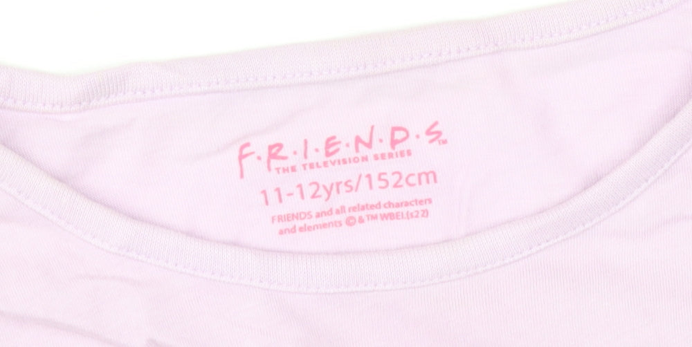 Friends Girls Pink T-Shirt 11-12 Years Graphic Print Short Sleeve Top