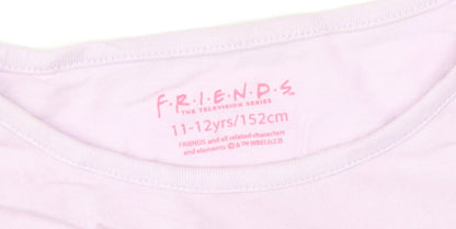 Friends Girls Pink T-Shirt 11-12 Years Graphic Print Short Sleeve Top