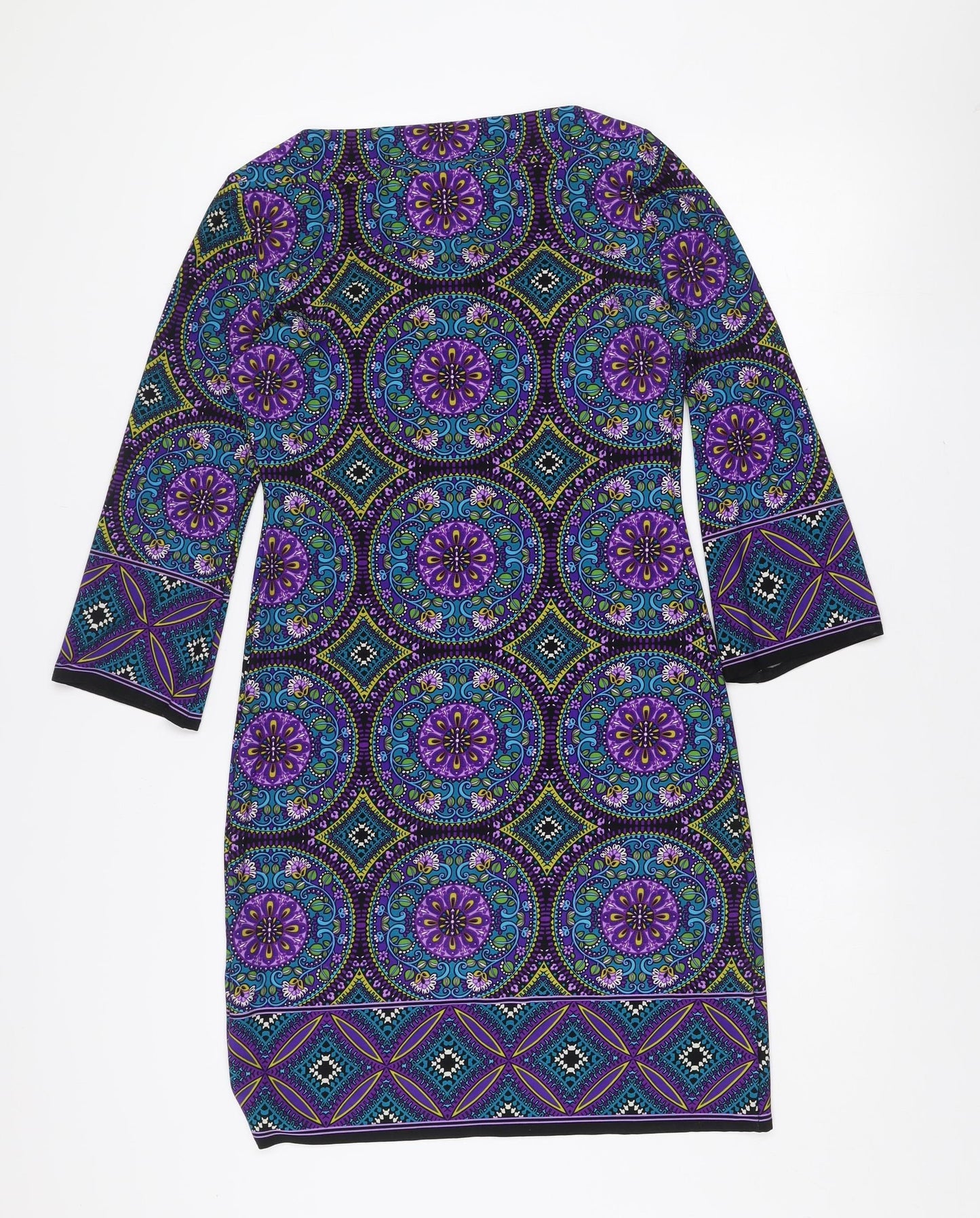 Wallis Petite Women’s Multicoloured Geometric Jersey Shift Dress Size 8