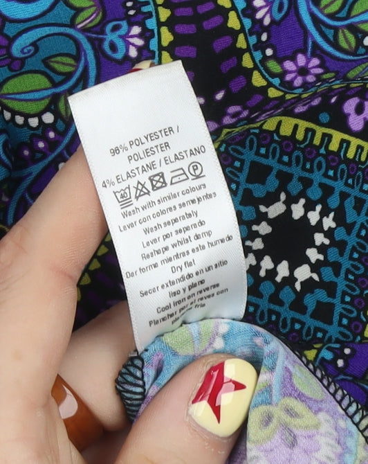 Wallis Petite Women’s Multicoloured Geometric Jersey Shift Dress Size 8