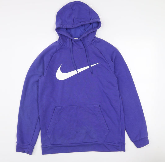 Nike Women’s Purple Dri-FIT Pullover Hoodie Small Logo Sweatshirt