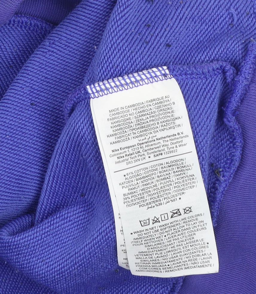 Nike Women’s Purple Dri-FIT Pullover Hoodie Small Logo Sweatshirt