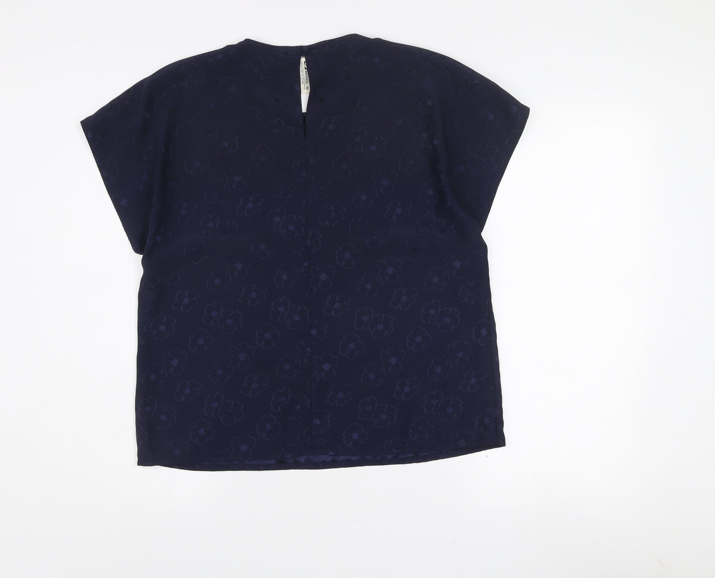 Fink Modell Women Blue Floral Embroidered Blouse Size 14