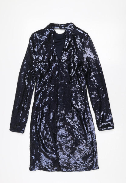 Marks and Spencer Women’s Petite Navy Sequin Bodycon Dress Size 6