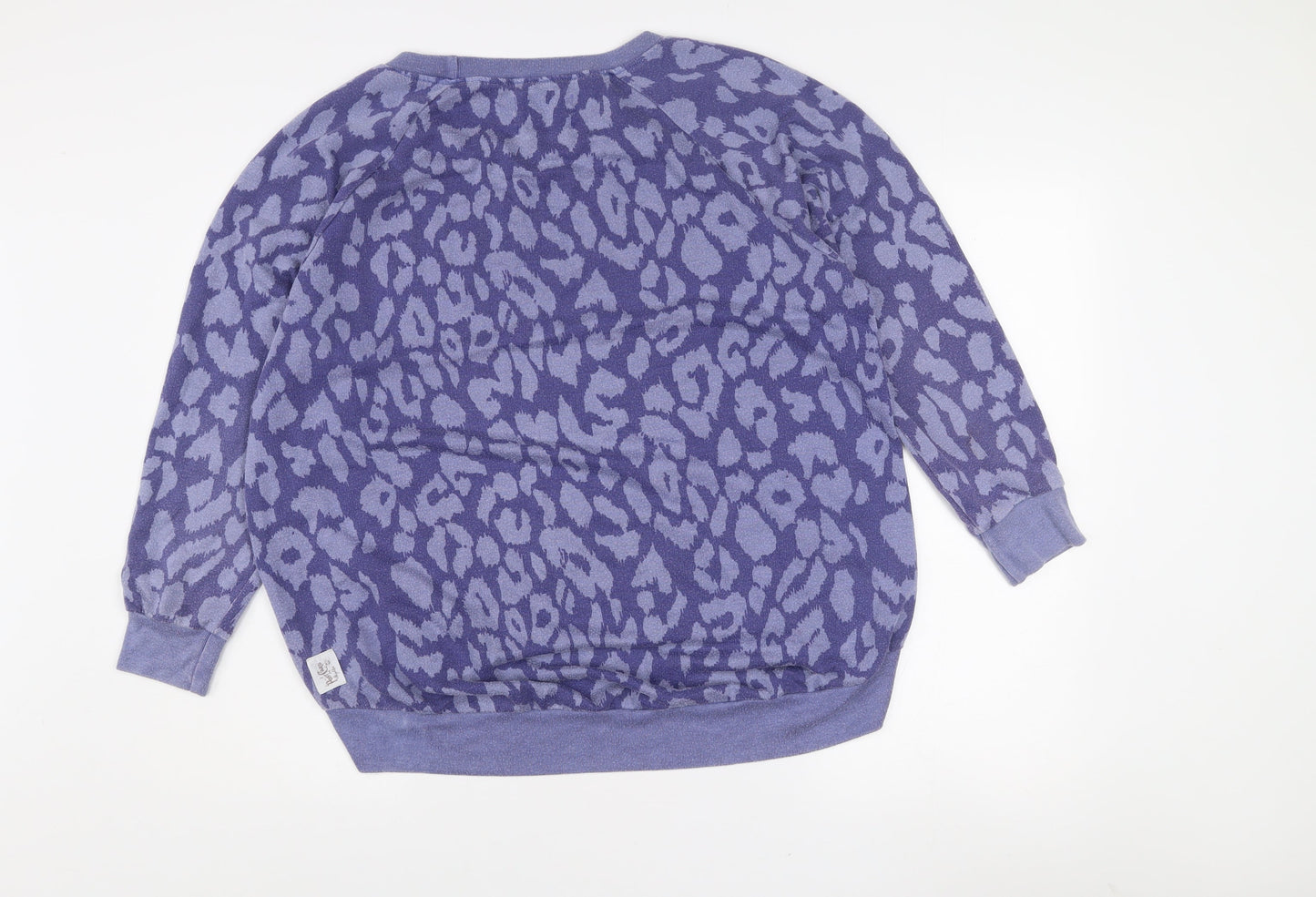 A Postcard From Brighton Women's Blue Leopard Knit Jumper Size S