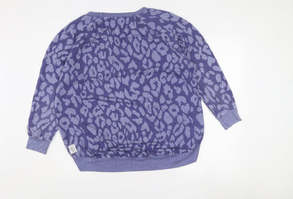 A Postcard From Brighton Women's Blue Leopard Knit Jumper Size S