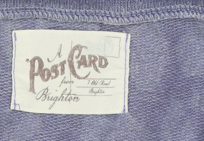 A Postcard From Brighton Women's Blue Leopard Knit Jumper Size S