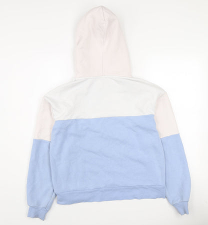 River Island Women's Blue Colourblock Hoodie S Cotton Blend Couture Design