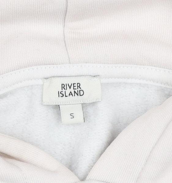 River Island Women's Blue Colourblock Hoodie S Cotton Blend Couture Design