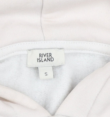 River Island Women's Blue Colourblock Hoodie S Cotton Blend Couture Design