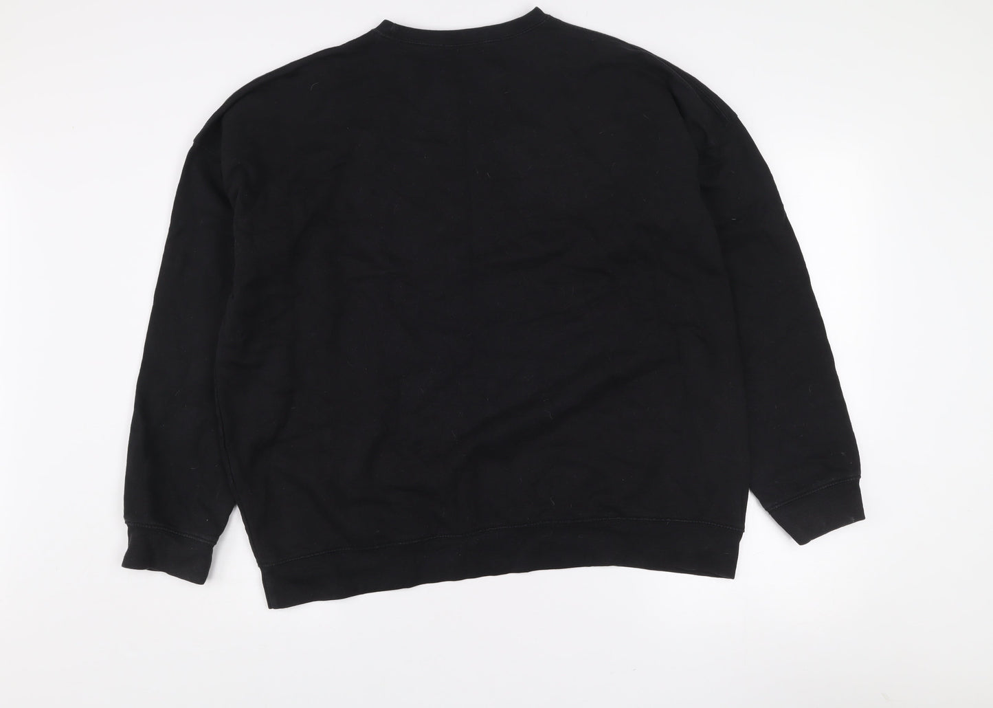 Missguided Women Black UK 10 Pullover Sweatshirt Stay Cool Teddy Graphic