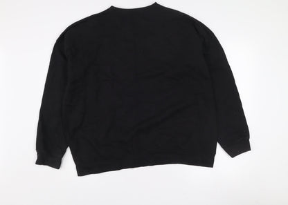 Missguided Women Black UK 10 Pullover Sweatshirt Stay Cool Teddy Graphic