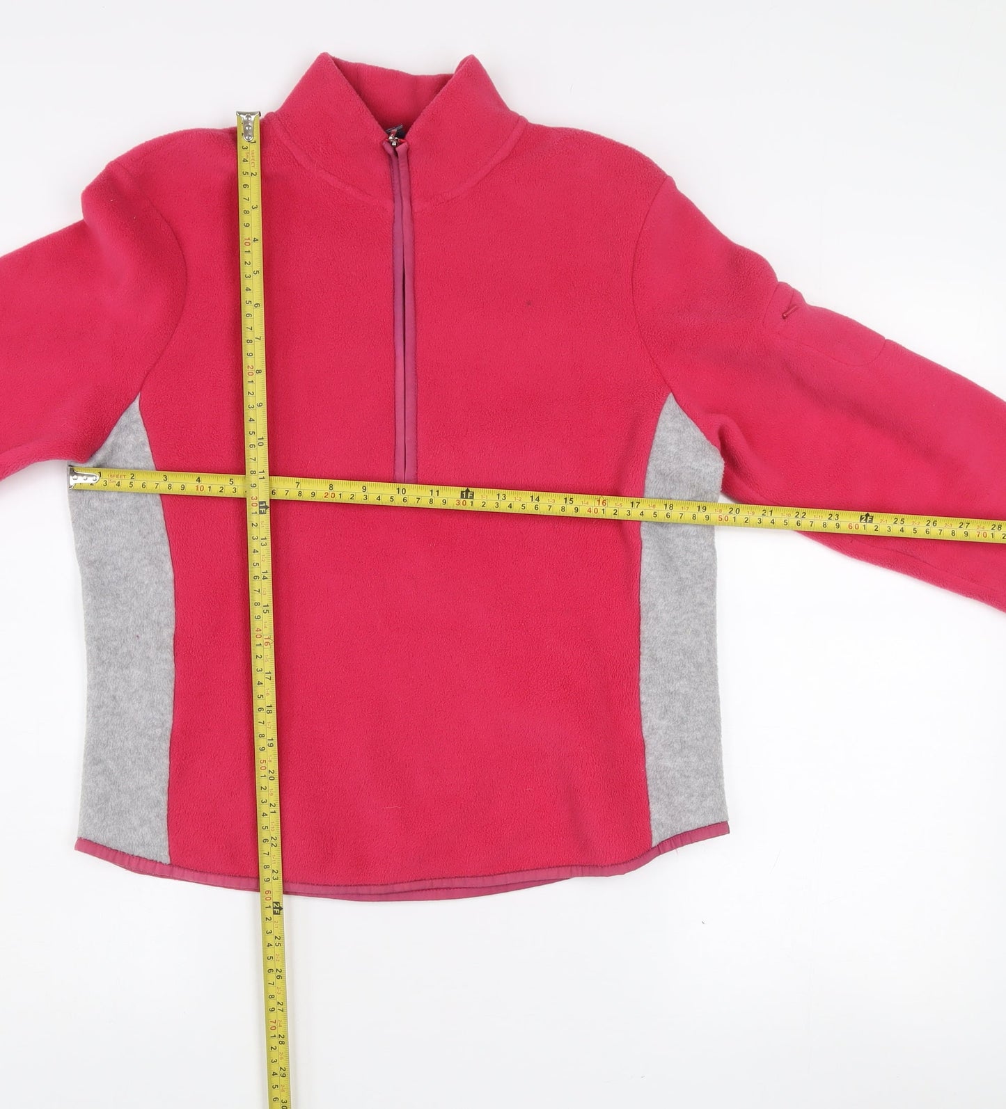 GAP Girls Pink Fleece 1/2 Zip Pullover Sweatshirt L Stretch Fit