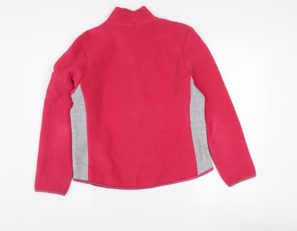 GAP Girls Pink Fleece 1/2 Zip Pullover Sweatshirt L Stretch Fit