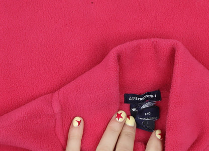 GAP Girls Pink Fleece 1/2 Zip Pullover Sweatshirt L Stretch Fit