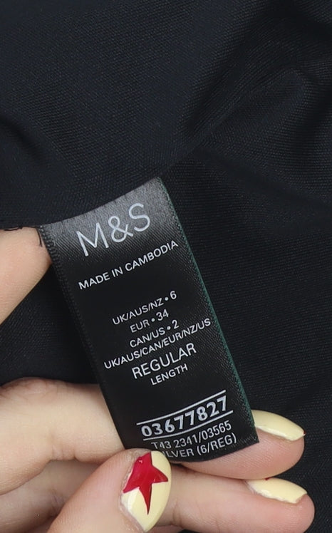 Marks and Spencer Women's Silver Sequin Short Sleeve Blouse Size 6